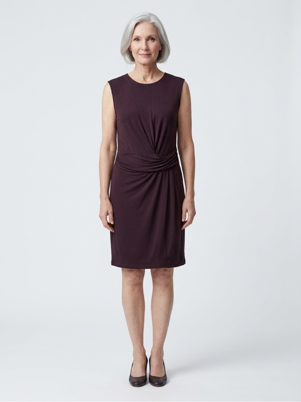 Kobi Halperin Sleeveless Twist-Waist Sheath Dress in Black